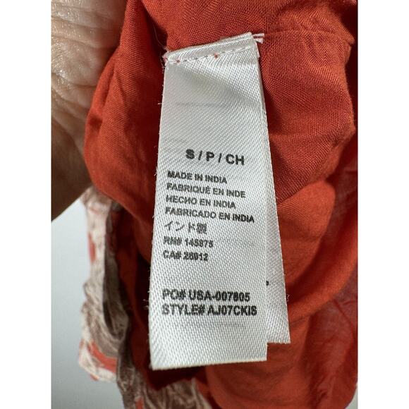 Amuse Society Red Floral Ruffle Sleeve Bohemian Hipster Coquette Cottage Romper - Picture 4 of 8